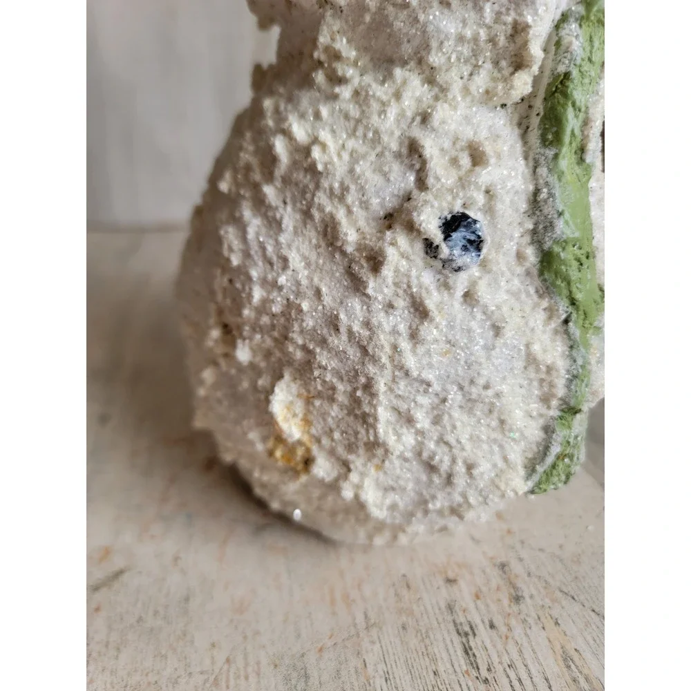 Vintage glitter snowman plaster Xmas mistletoe unique pinecone home decor